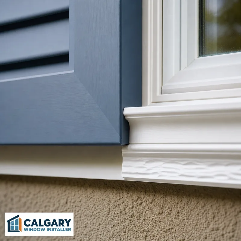 Outside-mount shutter frame fitted neatly over decorative window trim